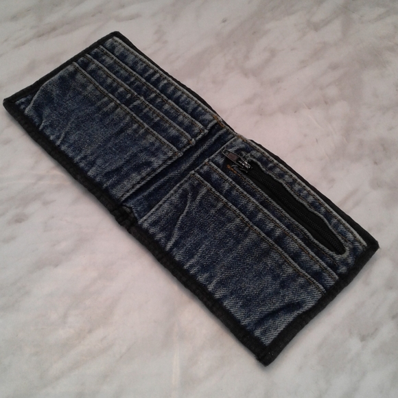 Vintage Levis Denim Bifold jeans red tab Wallet - Picture 3 of 4